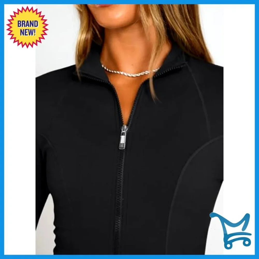 Lightweight Zip Up Jacket Slim Fit Athletic Workout Hoodie Gym Essential - Picture 6 of 7